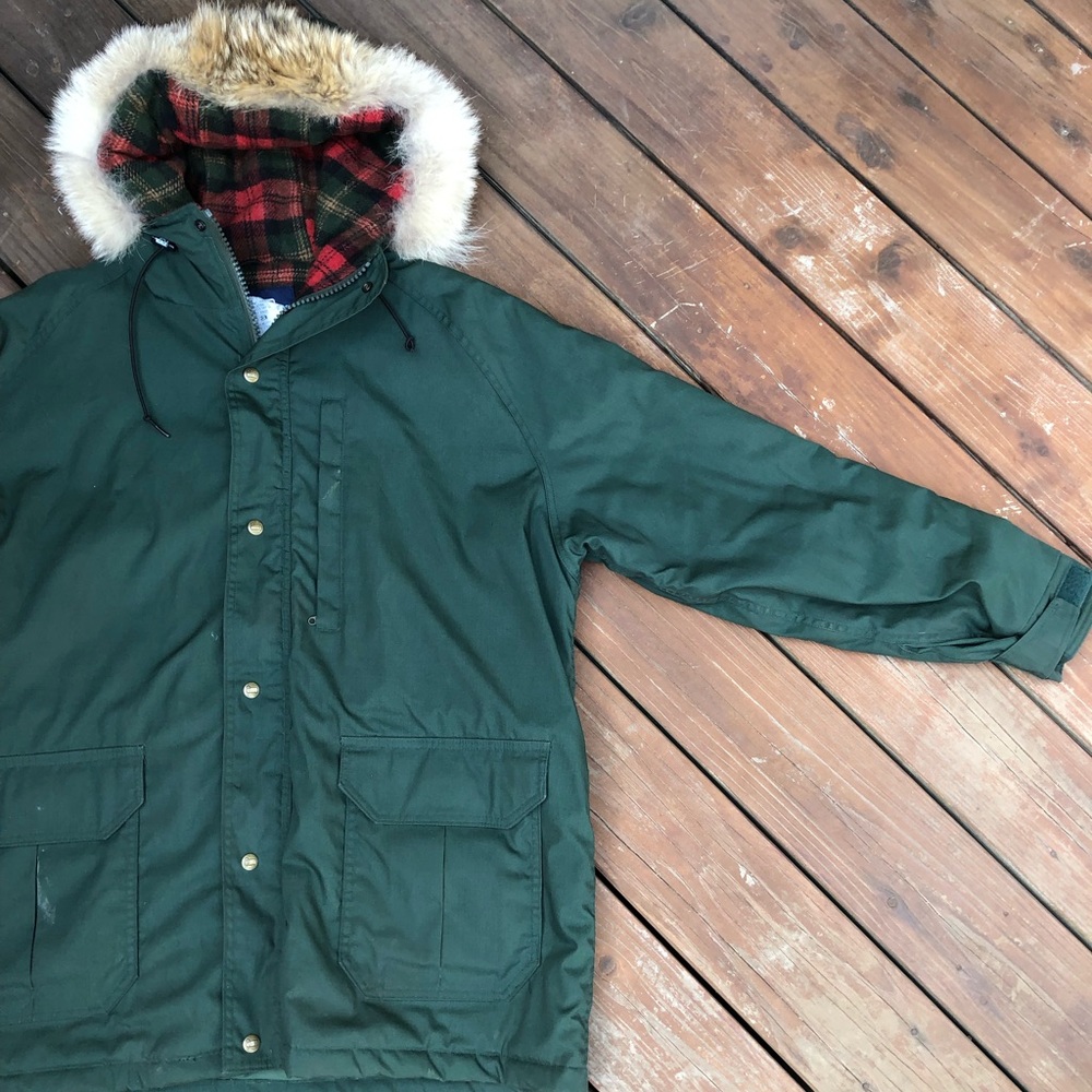 Vintage Woolrich Fur Lined Green Parka